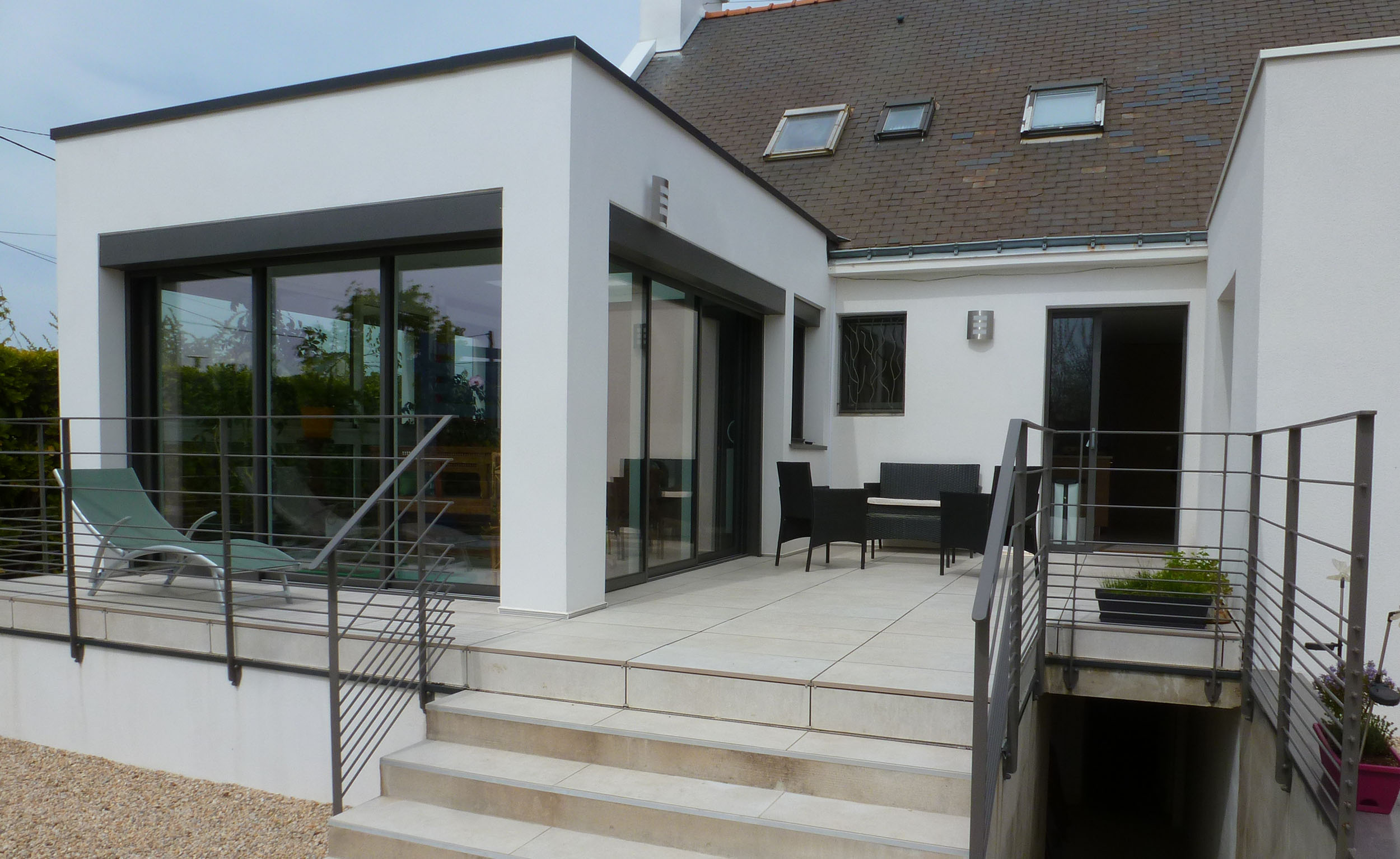 Extension maison sarzeau, vue sud, maitre doeuvre , herve couedel